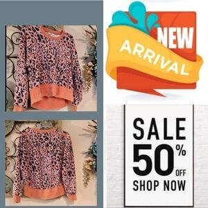 JoyLab Pink and Black Leopard Print Sweatshirt. Excellent Condition Size Medium